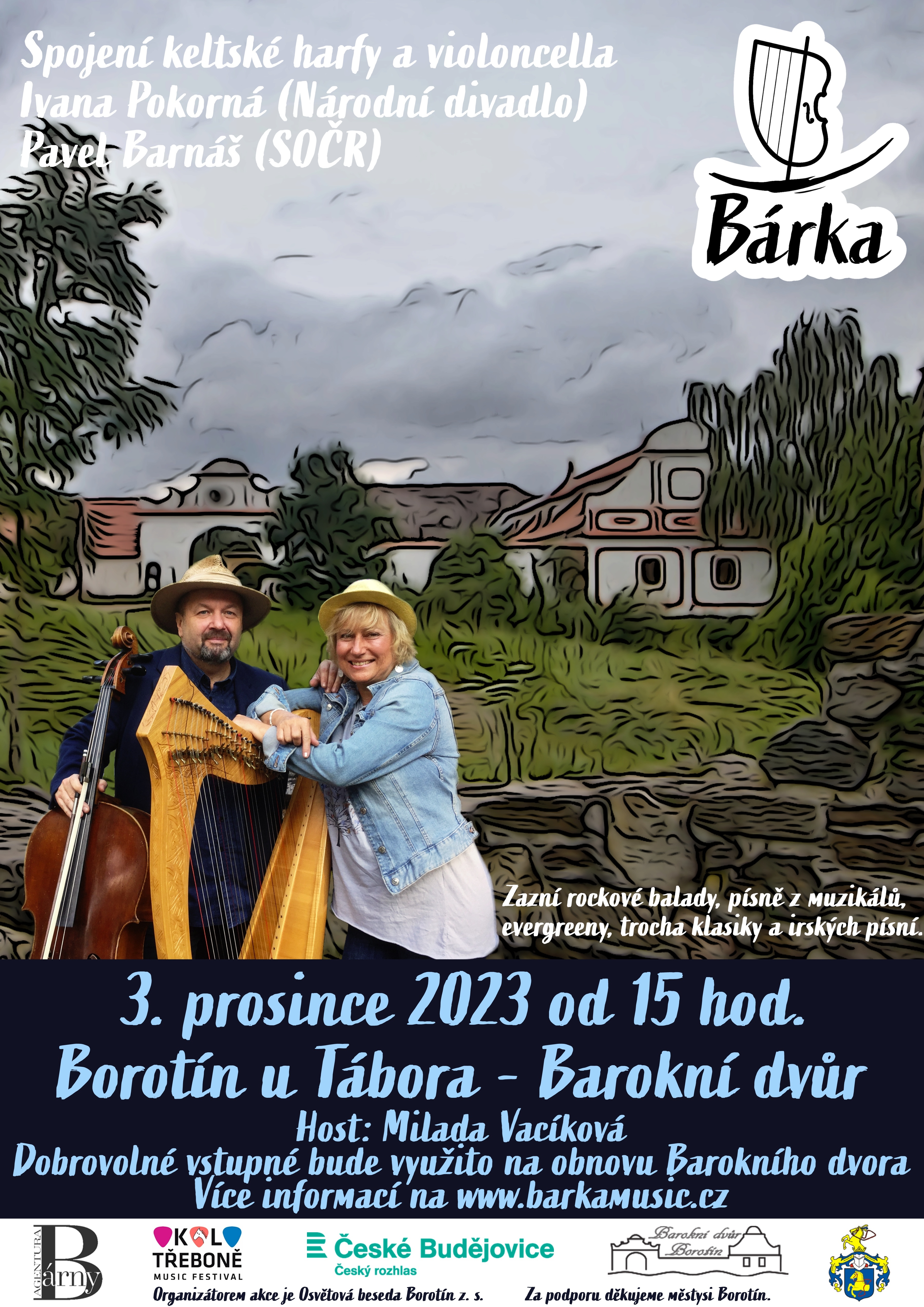 Adventní koncert s Bárkou na Barokním dvoře Borotín